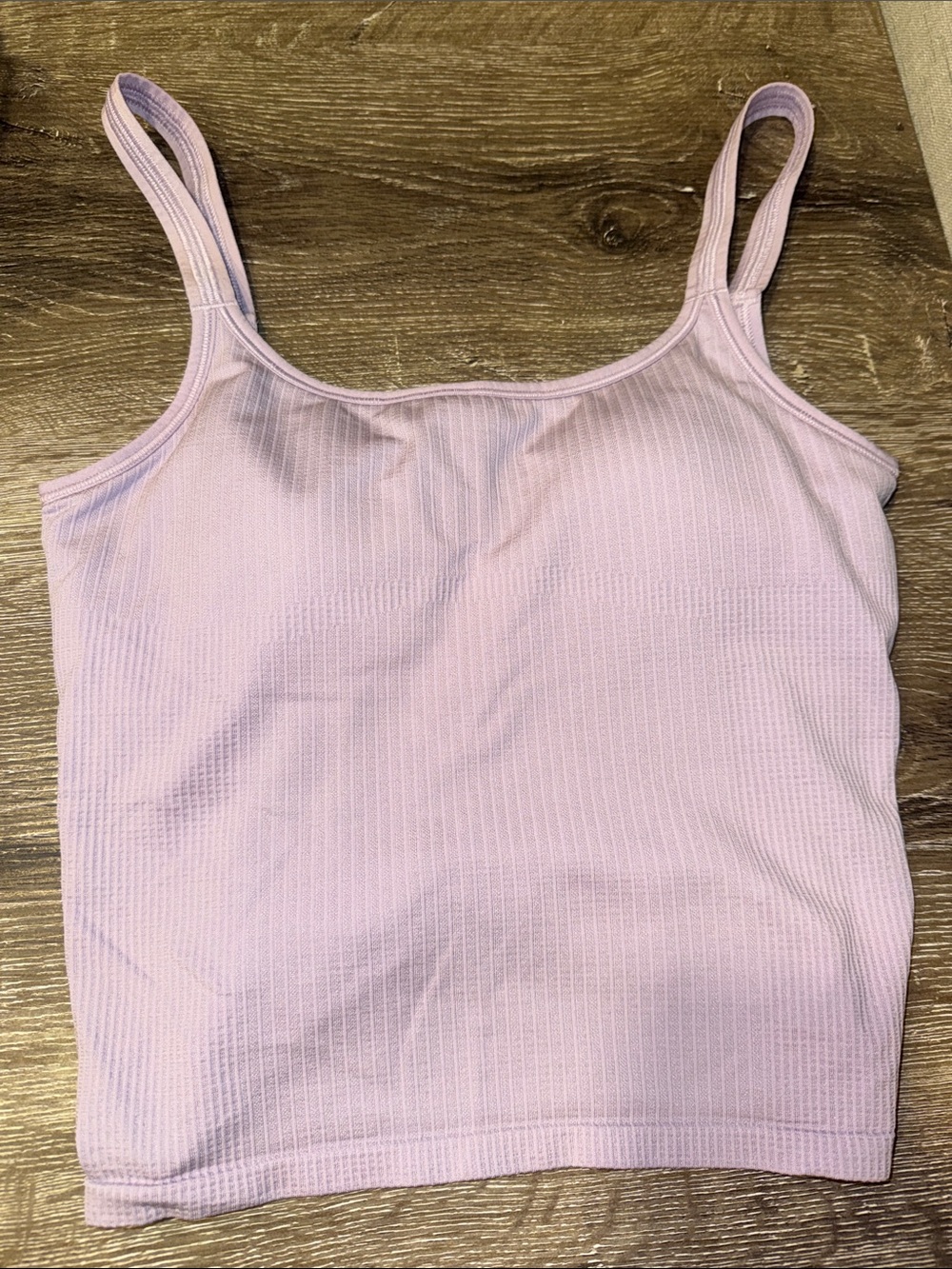 Lululemon Ebb to street scoop neck cropped tank top size 8 lilac play